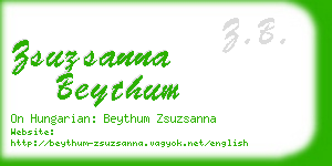 zsuzsanna beythum business card